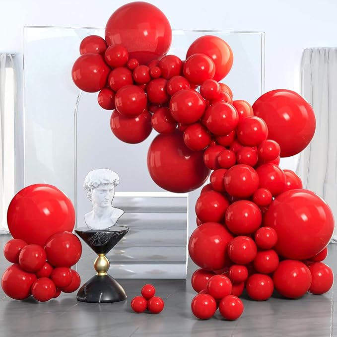PartyWoo Red Balloons 140pcs Different Sizes of 18 12 10 5 Inch | Balloons by PartyWoo