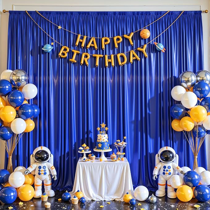 30x10ft Royal Blue Glitter Backdrop Curtain - Image 5