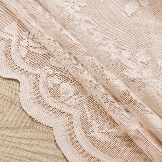SEEKRIGHT Blush Pink Kitchen Cafe Curtains - Image 7