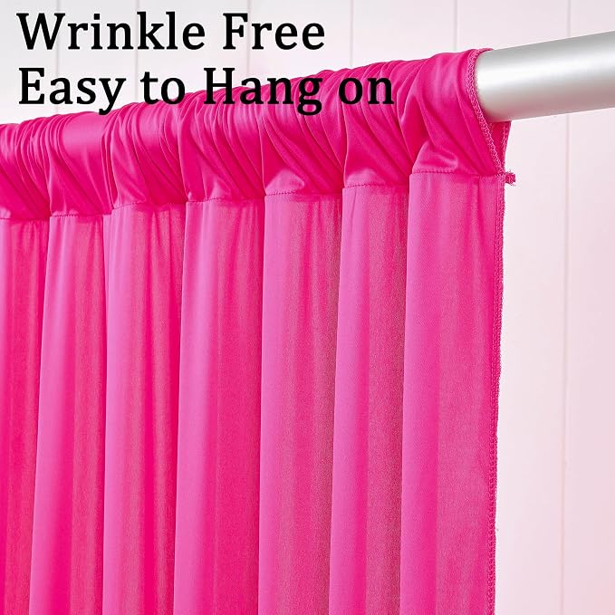 20ftx10ft Wrinkle Free Fuchsia Backdrop Curtains - Image 4