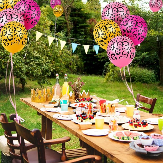 Gejoy 36 Pcs Cheetah Balloons Pastel Leopard Print Balloons 12 Inch Spots Latex - Image 5