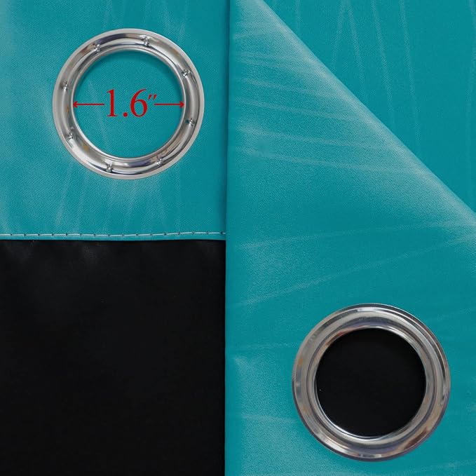 Ombre Teal and Purple Blackout Curtains 54 Inch Length 2 panels, Grommet - Image 7