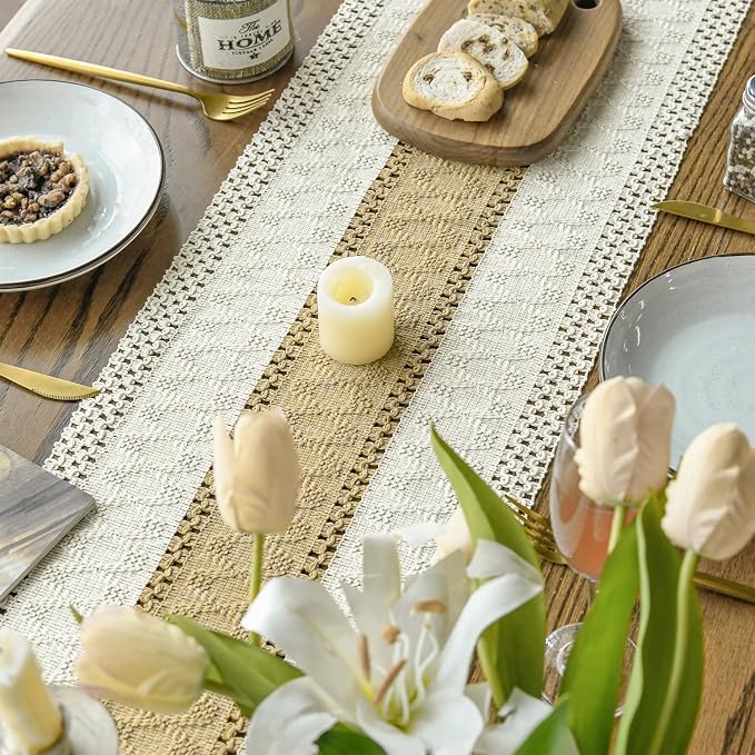 Artoid Mode Burlap Brown Farmhouse Rustic Table Runner 12x48 Inch | Seasonal - Image 3
