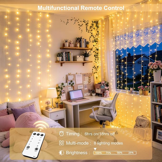 JMEXSUSS 600 LED Curtain Lights - Image 2