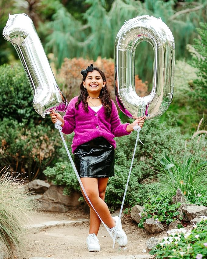 Silver Number 10 Balloon 40 Inch - Image 2