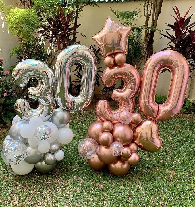 40 Inch Silver 19 Balloons Giant Number 19 Balloons Silver 19 Birthday Balloons - Image 5
