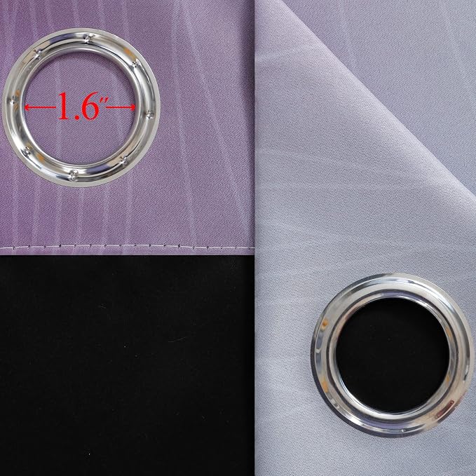 Ombre Purple and Gray Blackout Curtains 63 Inch Length 2 panels, Full Room - Image 7