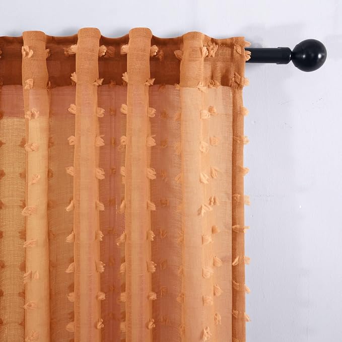 KOUFALL Fall Sheer Curtains 96 Inch Long 2 Panel Set, Autumn Decor - Image 6