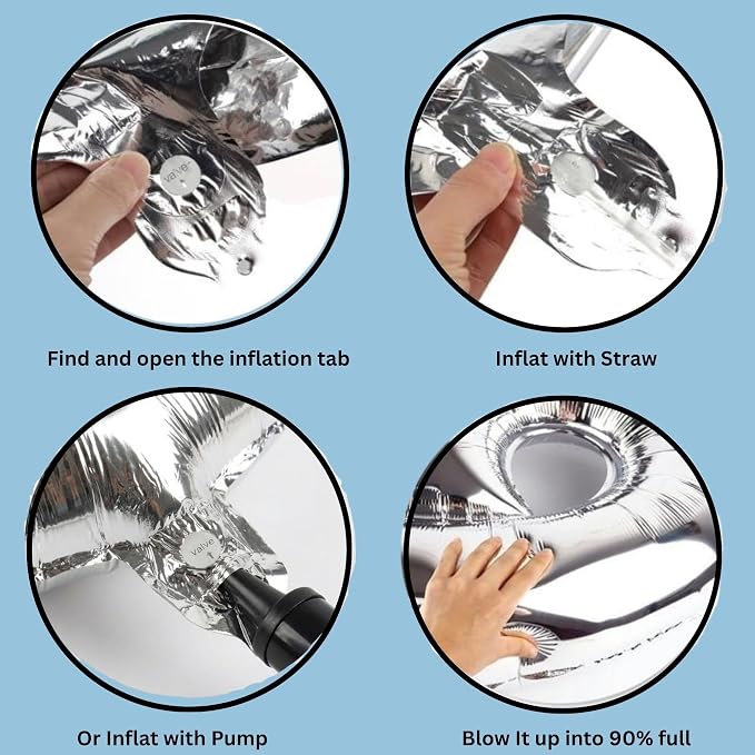 Silver Number Balloon 1 Mylar Foil Balloons 40 inch - Image 9