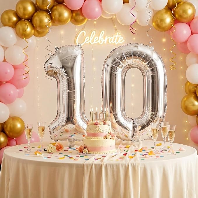 YPSelected 32 Inch Large Foil Helium Number Balloon Birthday Wedding Party 0-9 - Image 2