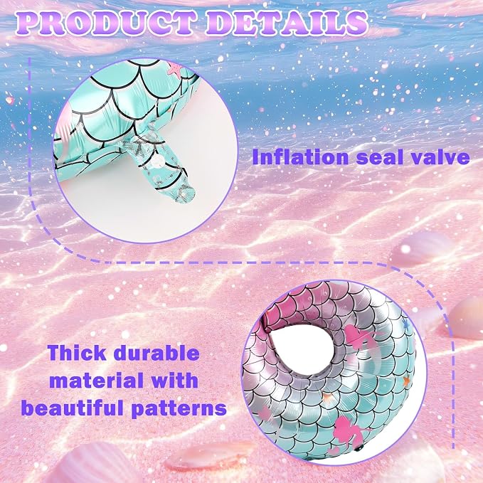 40 Inch Mermaid Number 6 Balloon, Sea Themed Birthday Decorations - Image 3