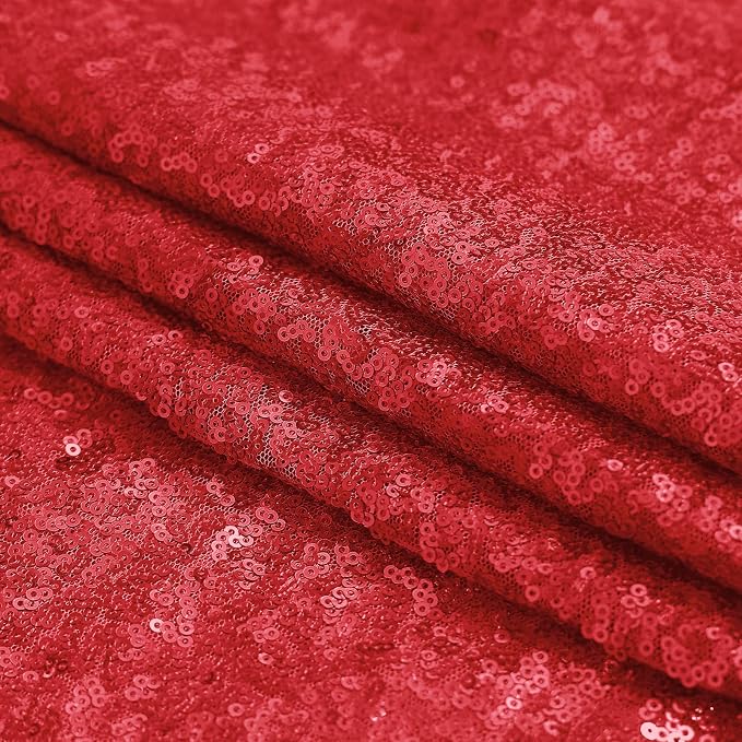 Sugargirl Red Sequin Backdrop Curtain 3 Panels 2FTx8FT Glitter Red Background - Image 9