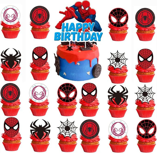25PCS Cake Toppers Cupcake Toppers Cake Decorations Birthday Party Supplies by Unknown