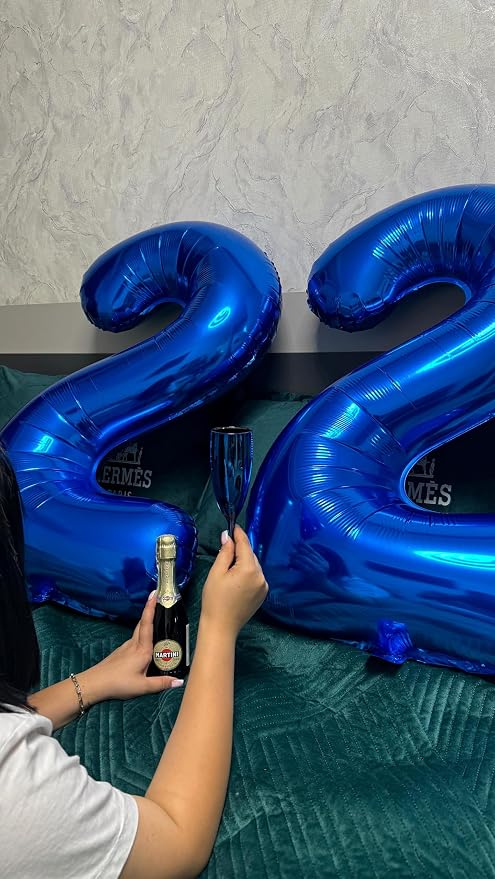 40 Inch Night Blue Number 3 Balloon, 3rd Blue Birthday Party Decorations | 40 - Image 7