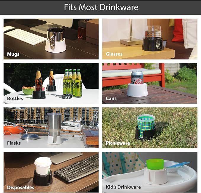 TableCoaster - Original Anti-Spill Table and Desk Cup Holder, Jet Black - RV - Image 3