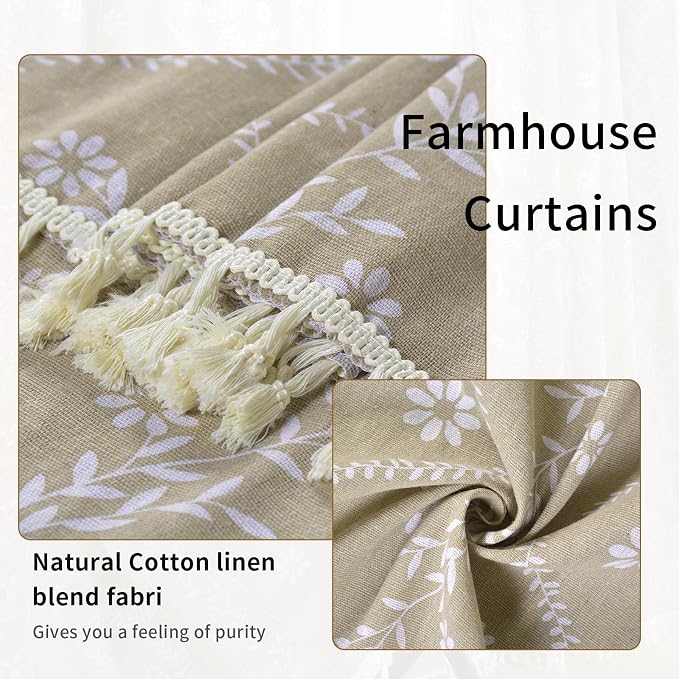 Schweek Tan Semi Sheer Curtains 84 Inches Long 2 Panels - Image 5