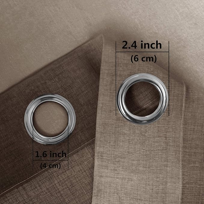DWCN Faux Linen Ombre Sheer Curtains - Image 5