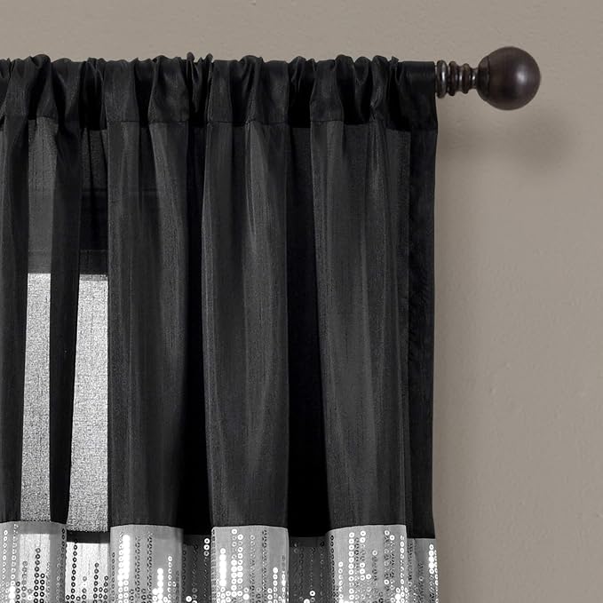 Lush Decor Night Sky Window Curtain Panel, Single 42"W x 95"L Black & Gold - Image 2