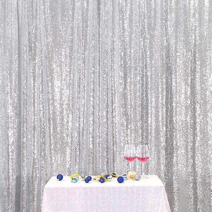 Eternal Beauty Silver 3mm Sequin Backdrop 6x6 Ft - Image 6