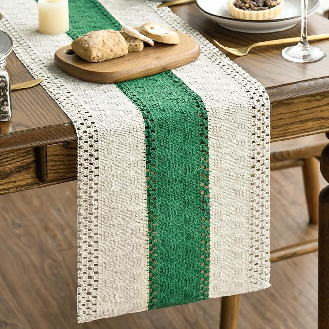Artoid Mode Emerald Green Farmhouse Rustic Table Runner 12x60 Inch | Seasonal by ArtoidMode