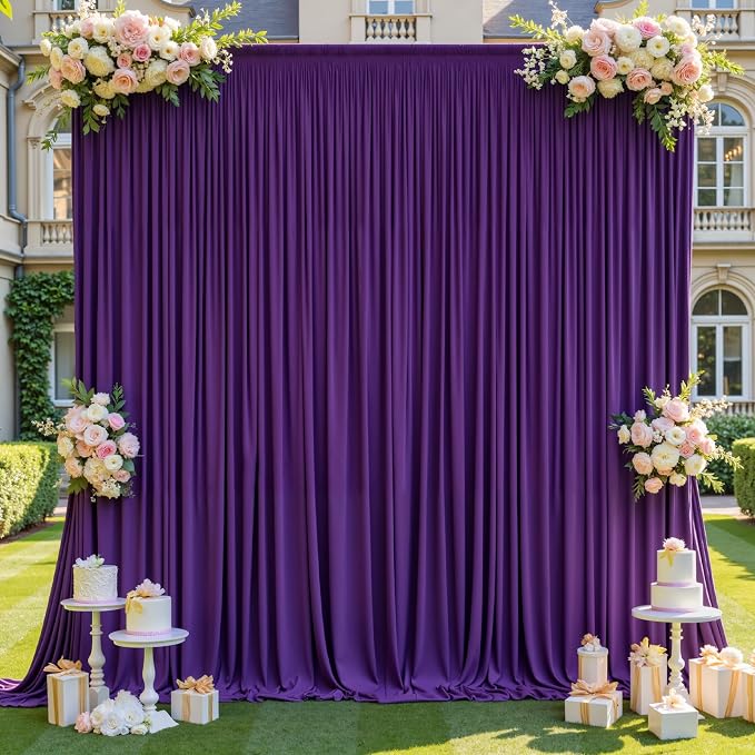 50ft×12ft Wrinkle Free Purple Backdrop Curtain - Image 7