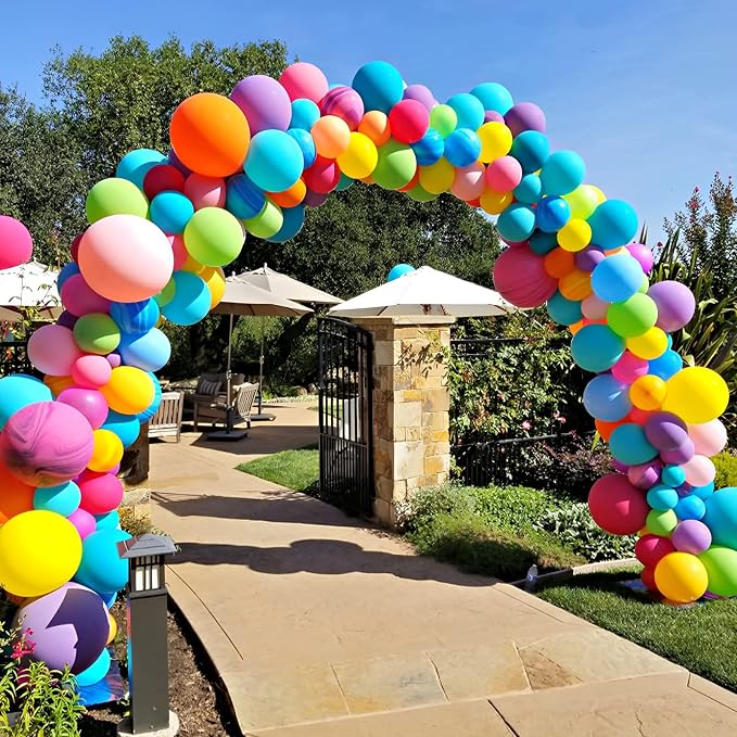 Voircoloria 105pcs Colorful Rainbow Party Latex Balloons, 12inch | - Image 4