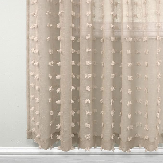 KOUFALL Warm Taupe Sheer Curtains 90 Inch Length - Image 5