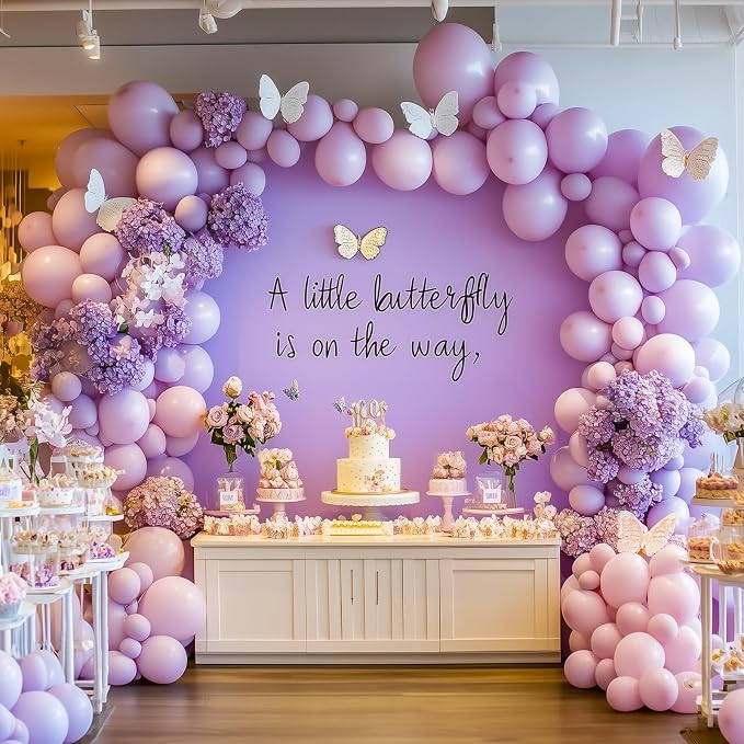RUBFAC Pastel Purple Different Sizes Light Pruple Balloon Arch Kit 129pcs | - Image 5