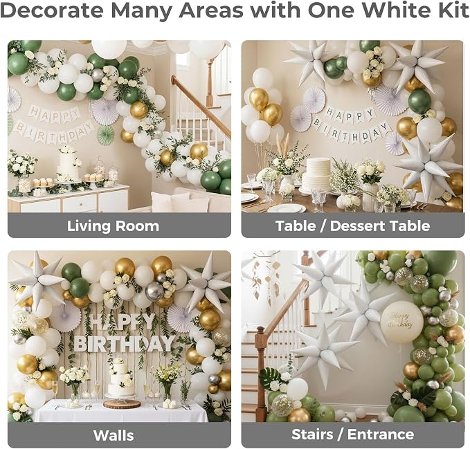 LOVESTOWN 72 PCS White Star Balloons, Engagement Party Decorations - Image 6