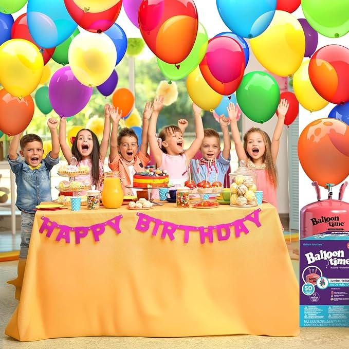 Pack of 2 Balloon Time Disposable Helium Tank 14.9 cu.ft Kit | 50 Latex - Image 3