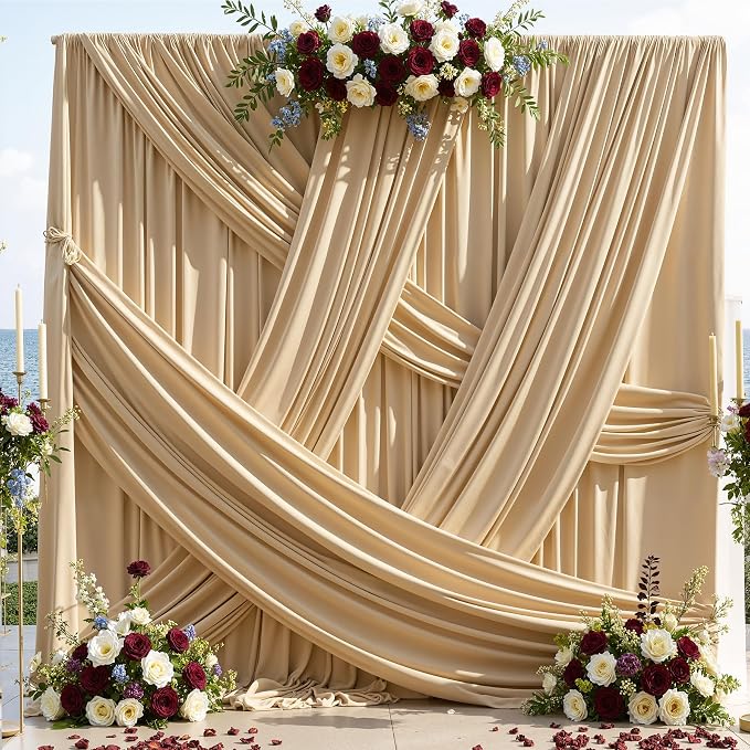 10ft×12ft Champagne Backdrop Curtain - Image 6