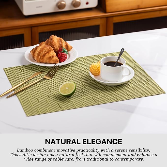 LEXMORE Placemats Set of 12 Vinyl/Plastic Woven Place Mats - Image 3