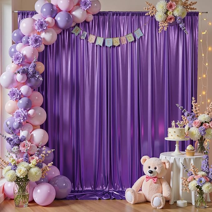 30ftx10ft Shimmer Purple Sequin Backdrop Curtain - Image 8