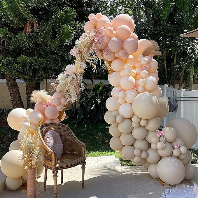 PartyWoo Pearl Sand Balloons 50pcs White Beige Cream Ivory Color | Balloons - Image 7