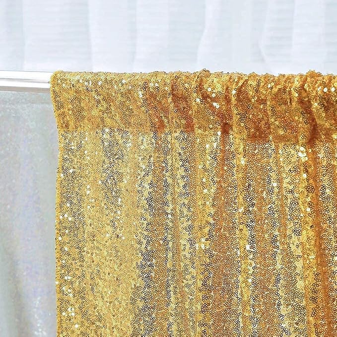 Gold Sequin Backdrop, 5FT x 7FT Sequin Photography Backdrop Curtain - Image 4