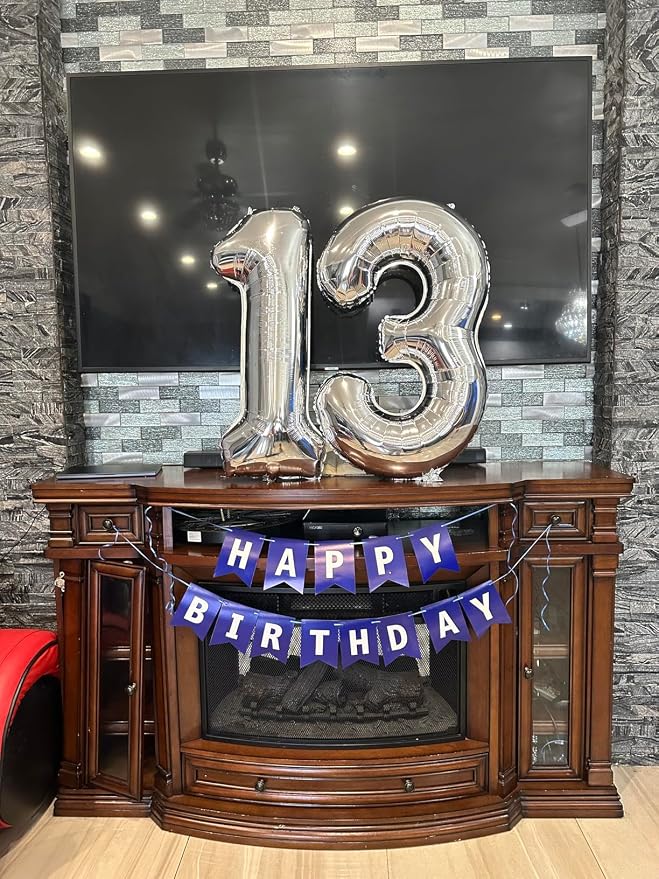 Large Number Balloons 40 Inch Silver 3 Balloon - Image 5
