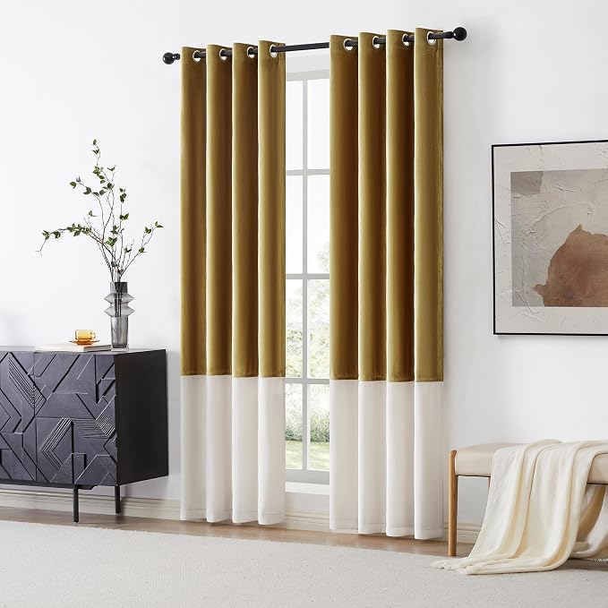BULBUL Luxury Ivory Gold Curtains 108 inches - Image 7