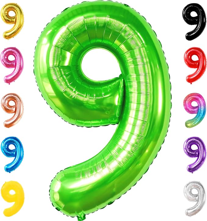 KatchOn Light Green Number 9 Balloon 40 Inch | Foil 9 Birthday Balloon by KatchOn