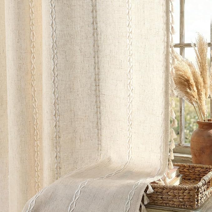 Boho Light Filtering Curtains 63 Inch 2 Panels by Unknown