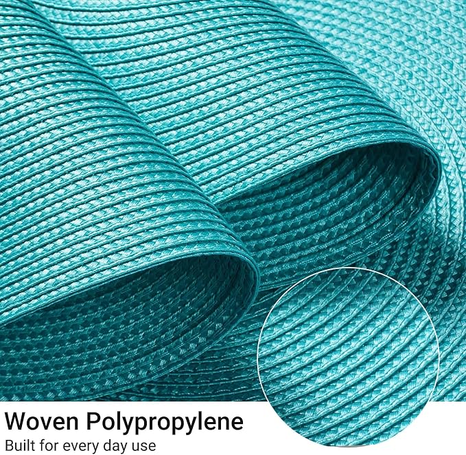 FunWheat Round Braided Placemats Set of 6 Table Mats - Image 4