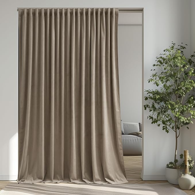Camel Beige Sliding Door Curtains by StangH