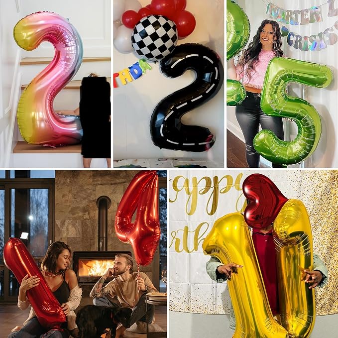 40 inch Number Balloon 0-9 Red Large Number 0 Balloons, Digital Balloons - Image 9
