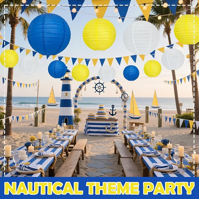 Blue and Yellow Party Decorations, Baby Shower and BBQ Decor - Image 5