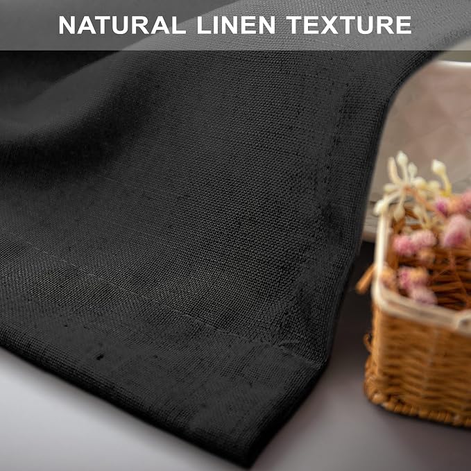 Modern Black Linen Curtains 96 Inches Long - Image 8