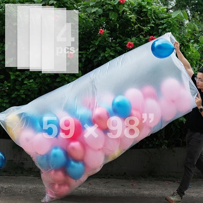 4 Pcs 59" x 98.4" Balloon Bags to Transport balloons by KIKINIKO