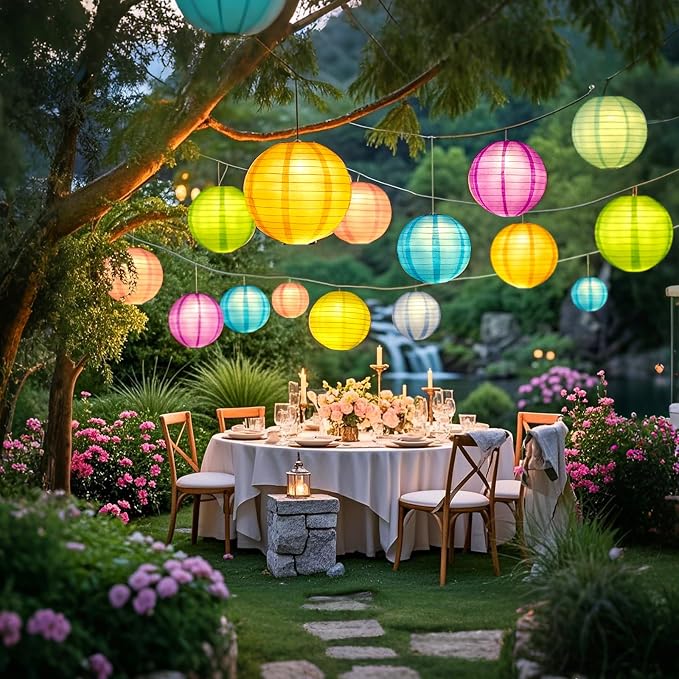 LIHAO 20PCS Colorful Paper Lanterns - Image 4