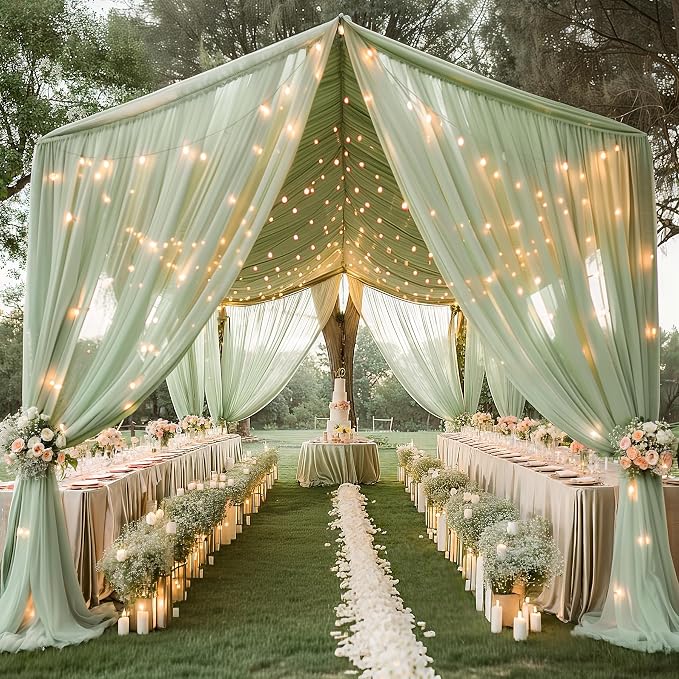 6 Panels Green Ceiling Curtains - Image 5