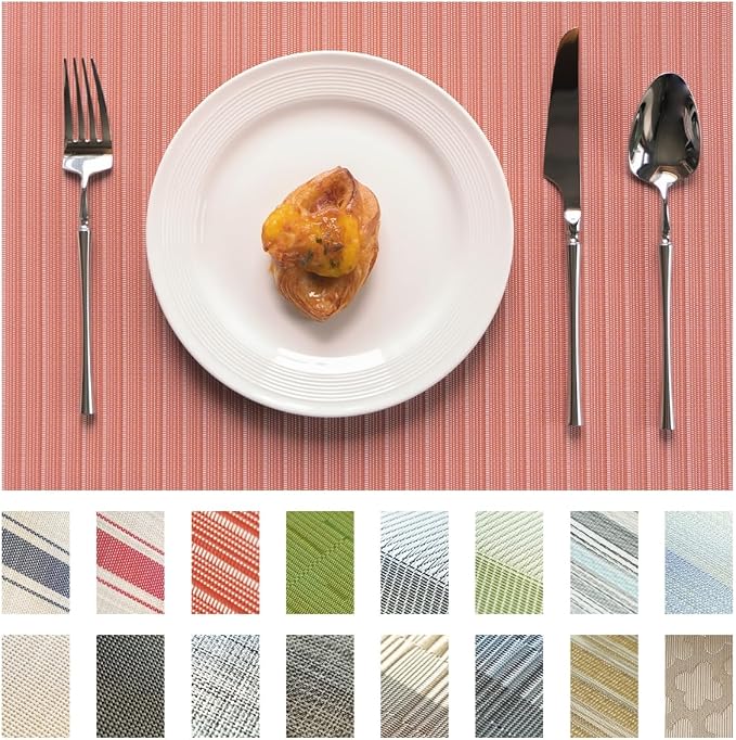 Placemats Set of 4 Vinyl/Plastic Woven Place Mats by Unknown
