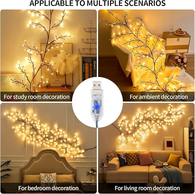 7.55FT 144LED 2PCS Brown USB Tree Branch Lights - Image 6