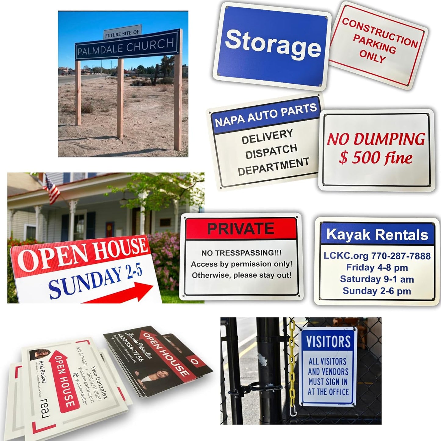 Custom Signs Outdoor Metal for Home Office Business, Personalized, Door, Porch, Delivery, Man Cave, Shop, Garage, Street. For Outside or Inside Use. Our Metal Signs Are UV Printed Solid Aluminum (Border, 10x7 inches)